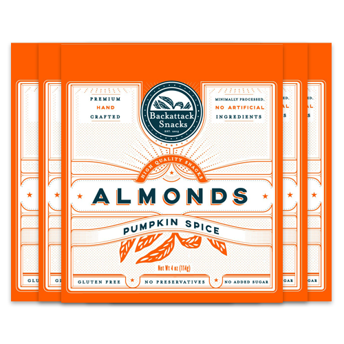 Pumpkin Spice Bundle 2oz Almonds Case of 12 - Backattack Snacks 