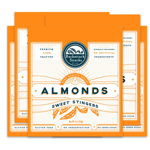 Sweet Stinger Bundle 4oz Almonds Case of 6 - Backattack Snacks 