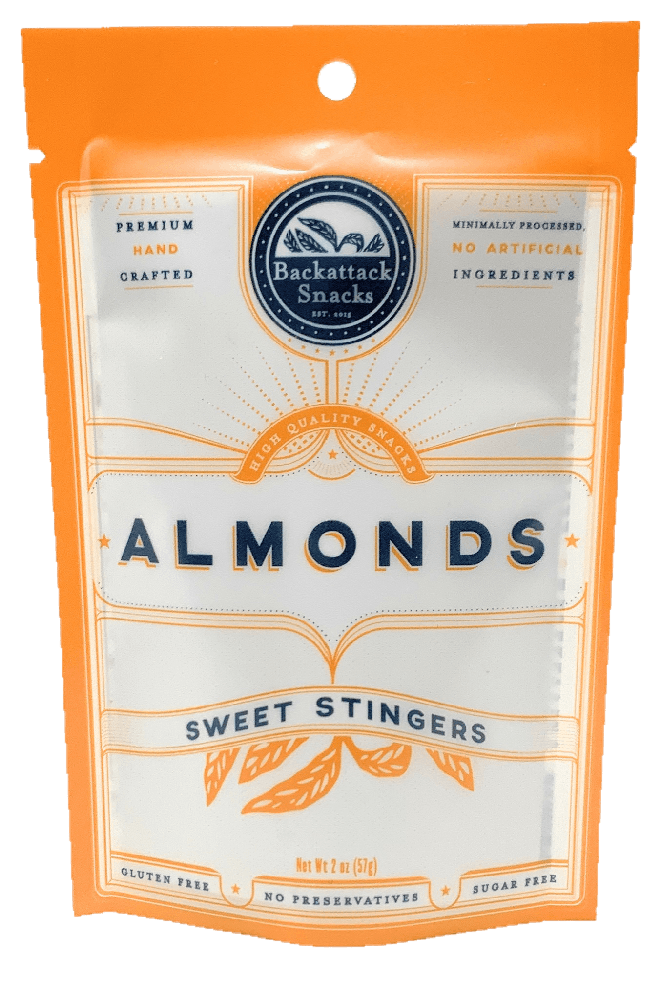 Sweet Stingers Honey Roasted Almonds 2oz packs - Backattack Snacks 