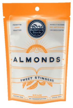 Sweet Stingers Honey Roasted Almonds 2oz packs - Backattack Snacks 