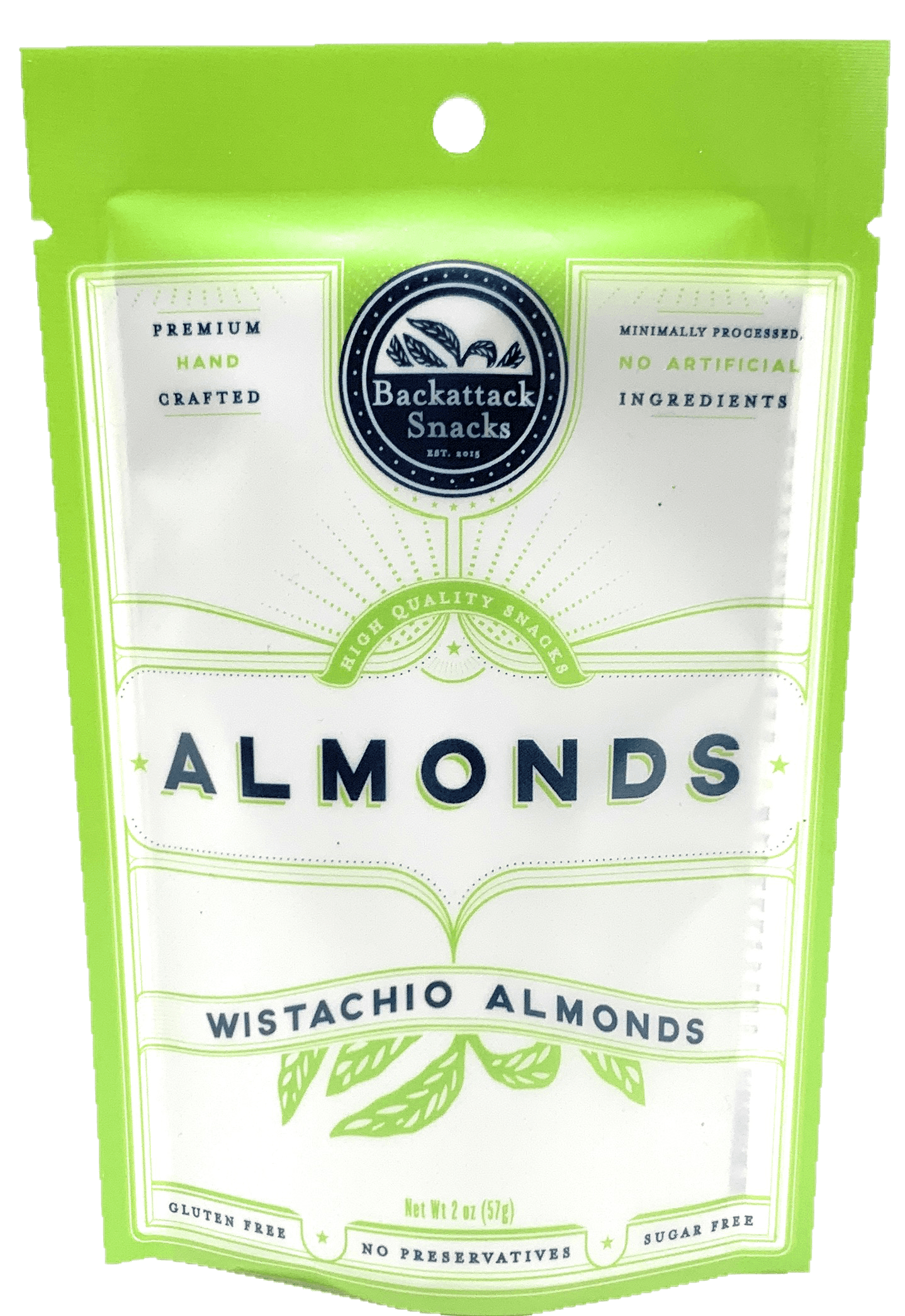 Wistachio Almonds 2oz bag - Backattack Snacks 