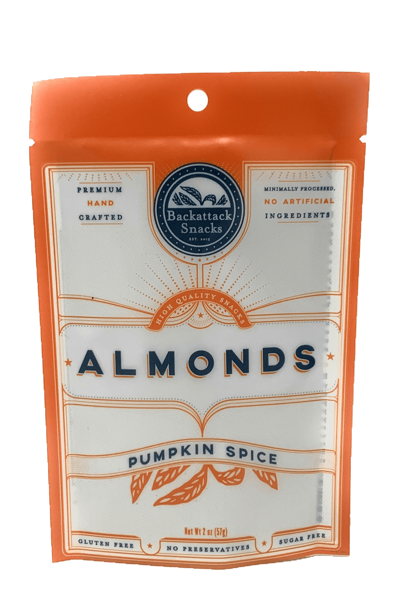 Pumpkin Spice Flavored Almonds 2oz packs - Backattack Snacks 