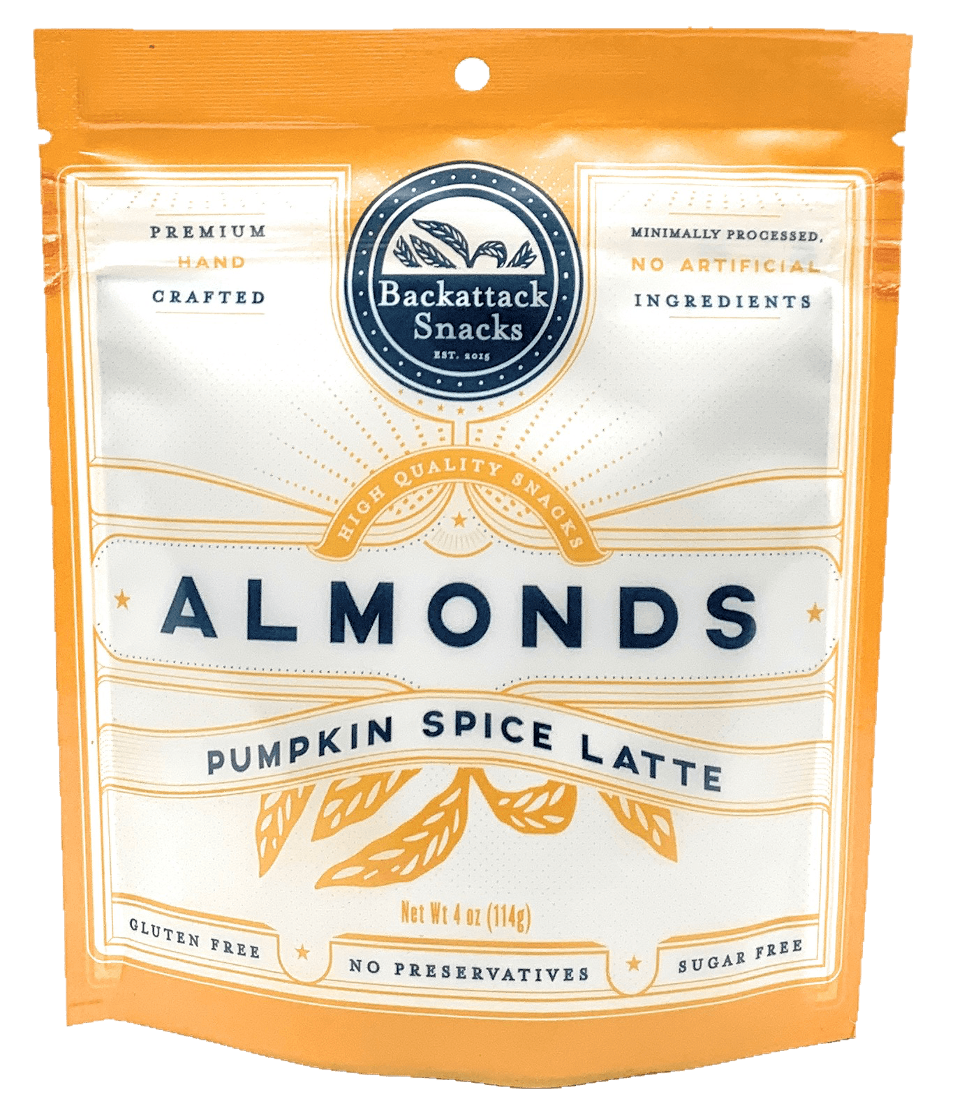 Pumpkin Spice Latte Flavored Almonds (SEASONAL AUG - JAN) - Backattack Snacks 