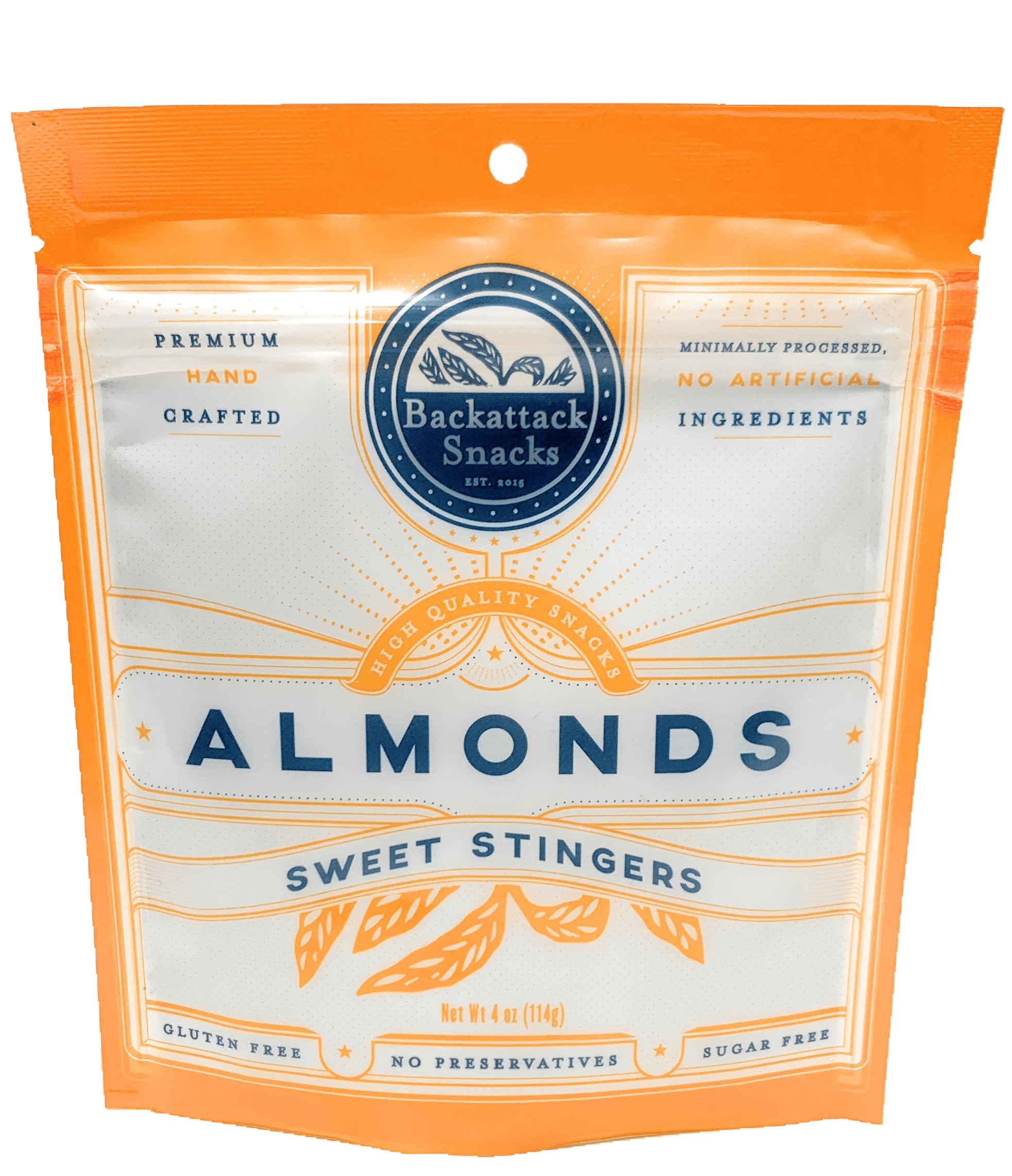 Sweet Stingers Honey Roasted Almonds - Backattack Snacks 