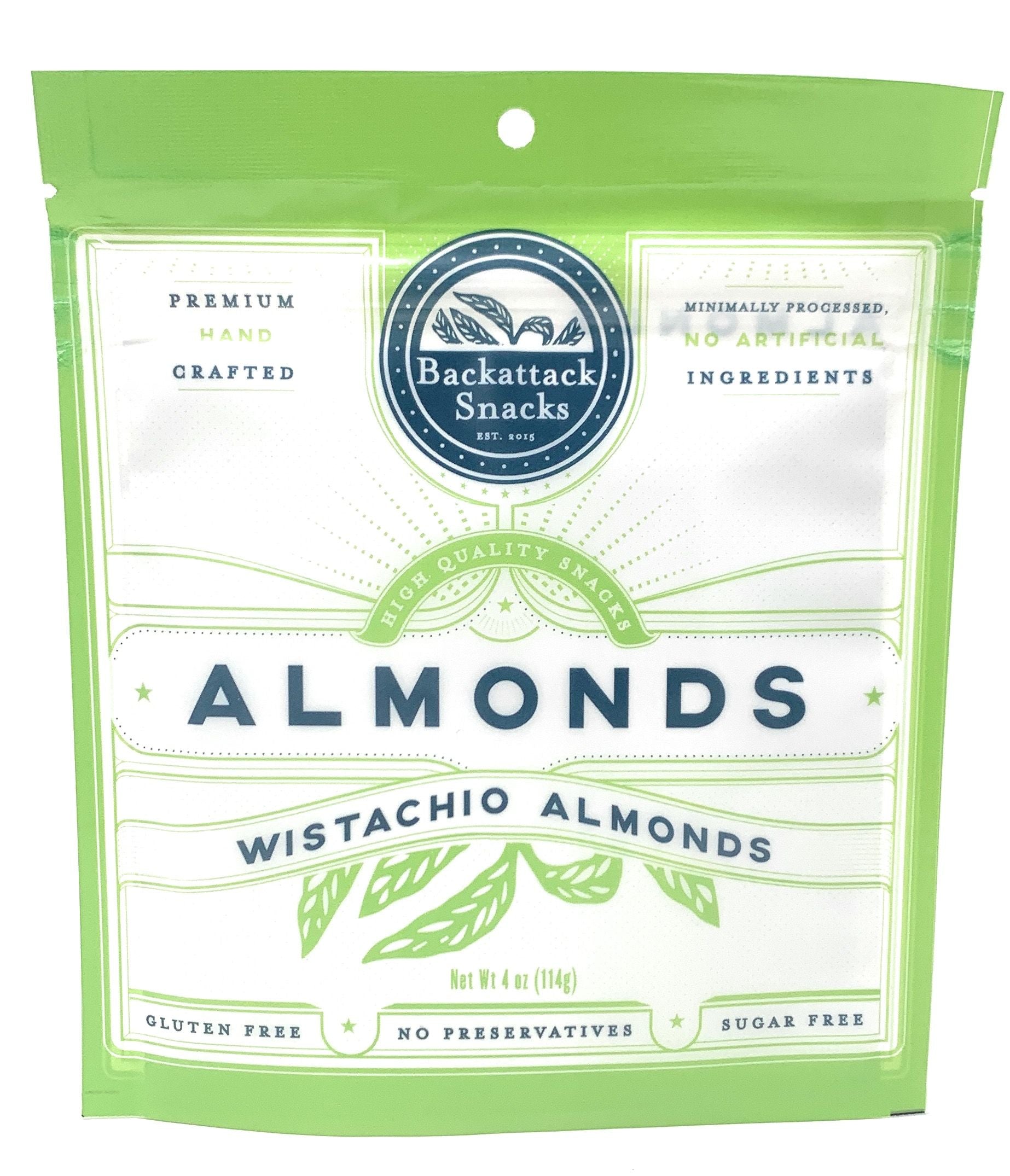 Wholesale Case of 4oz Wistachio Almonds - Backattack Snacks 