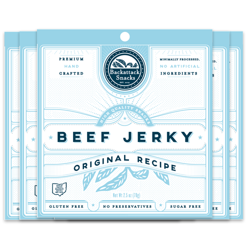 Signature Recipe Beef Jerky Bundle 2.5oz Case of 6 - Backattack Snacks 